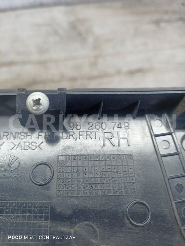 Накладка рамки двери Chevrolet Rezzo I (2000—2008) Chevrolet Rezzo оригинальный номер 96260749