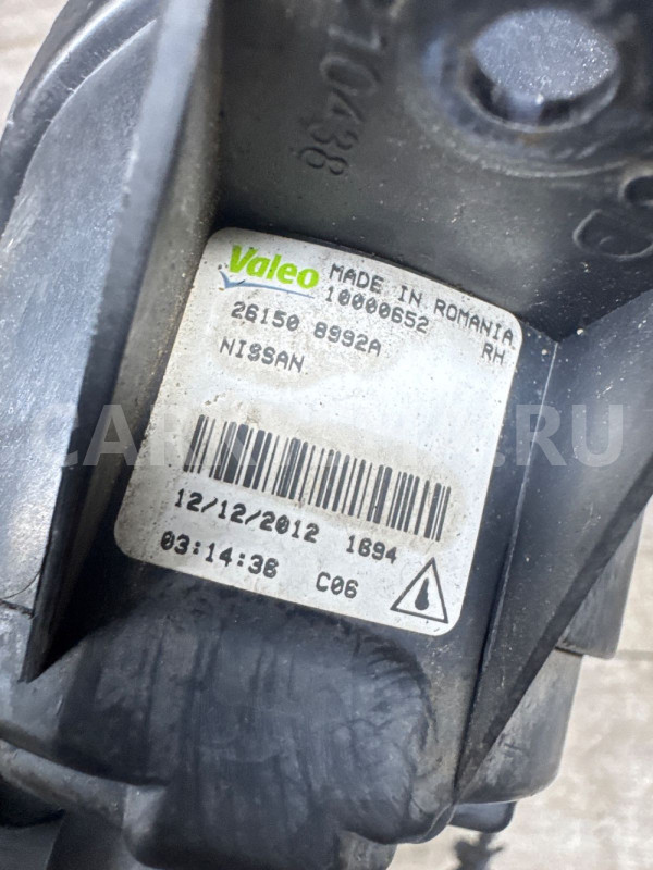 Птф правая Nissan Qashqai J10 Ниссан Кашкай Nissan Qashqai оригинальный номер 261508992a